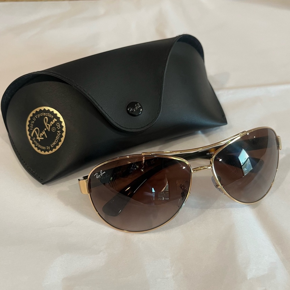Ray-Ban Gold Brown Tortoise Sunglasses RB3386 001/13 63-13 130 3N With Case